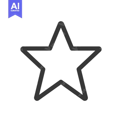 Aset premium populer: A Simple Black Outline of a Five-Pointed Star
