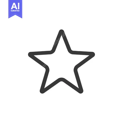 Aset desain premium: A Simple Black Outline of a Five-Pointed Star