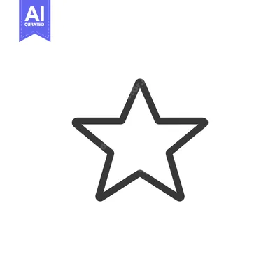 Aset premium populer: A Simple Black Outline of a Five-Pointed Star
