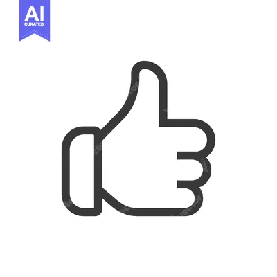 Aset desain premium: A simple black outline of a hand giving a thumbs up gesture