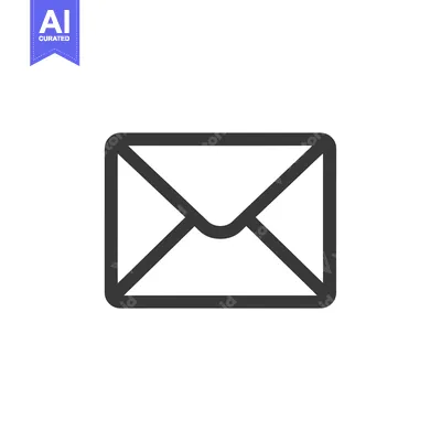 Aset desain premium: A simple black outline of an envelope icon