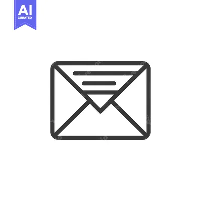 Aset desain premium: A Simple Black Outline of an Envelope with Three Horizontal Lines Insi