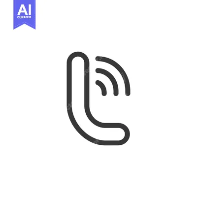 A simple black outline of a phone icon with a ringing symbol