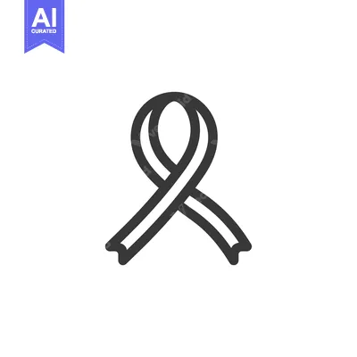 Aset premium populer: A simple black outline of a ribbon tied in a bow