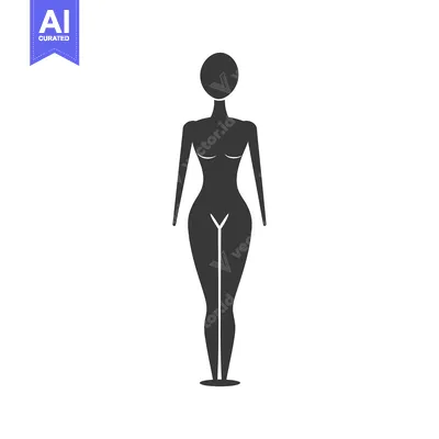 Aset premium populer: A Simple Black Silhouette of a Female Mannequin