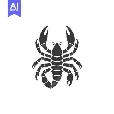 Premium design asset: A Simple Black Silhouette of a Scorpion