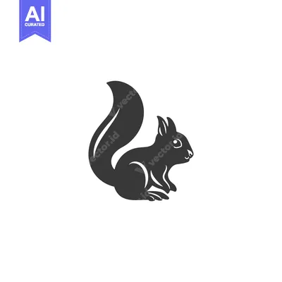 Aset premium populer: A Simple Black Silhouette of a Sitting Squirrel
