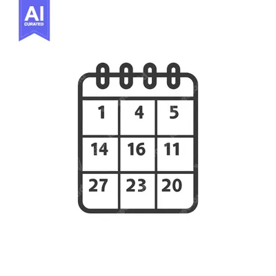 Aset premium populer: A simple calendar icon with random dates