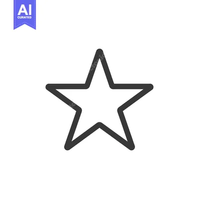 Premium design asset: A simple, five-pointed star drawn in black outline