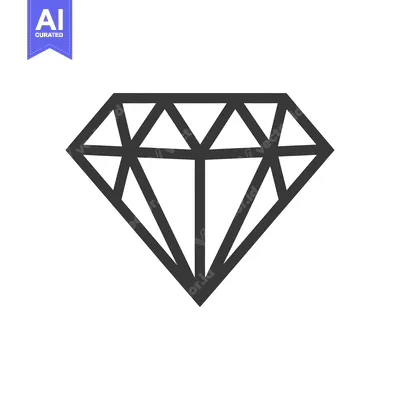 Aset premium populer: A simple geometric line drawing of a diamond