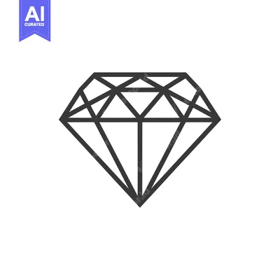 A simple geometric line drawing of a diamond