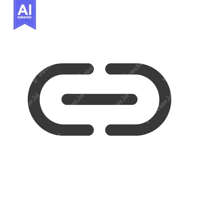 Aset desain premium: A simple gray link icon with two rounded lines