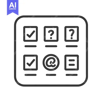 Aset desain premium: A Simple Icon Representing a Checklist with an Email Symbol