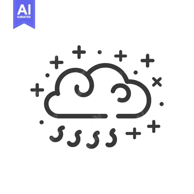 Aset premium populer: A simple illustration of a cloud with rain and a star-like pattern