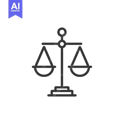 Popular premium asset: A simple line drawing of a balance scale