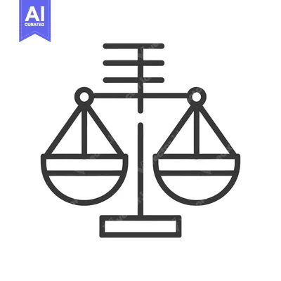 Aset premium populer: A simple line drawing of a balance scale