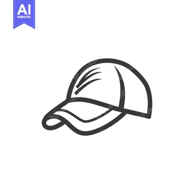 A simple line drawing of a baseball cap