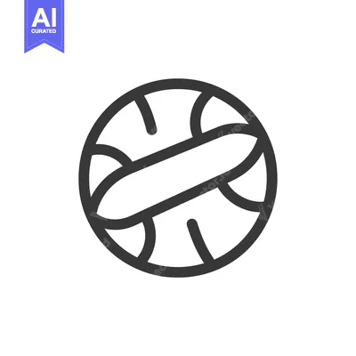 Aset premium populer: A simple line drawing of a basketball with lines