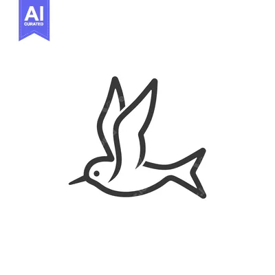 Popular premium asset: A Simple Line Drawing of a Bird in Flight