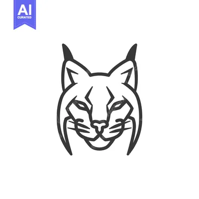 Popular premium asset: A simple line drawing of a bobcat's face