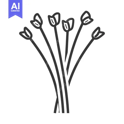 Premium design asset: A Simple Line Drawing of a Bouquet of Flowers