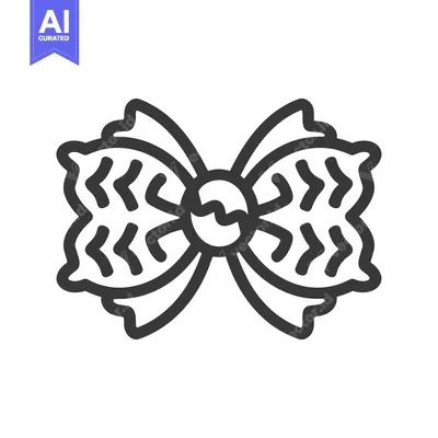 Aset premium populer: A simple line drawing of a bow with a decorative center