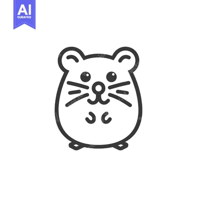 Premium design asset: A Simple Line Drawing of a Cartoon Hamster