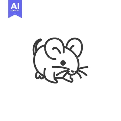 Aset premium populer: A Simple Line Drawing of a Cartoon Mouse