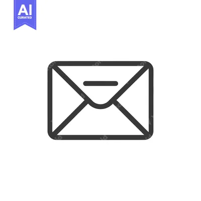 Aset premium populer: A simple line drawing of a closed envelope