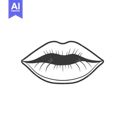 Popular premium asset: A simple line drawing of a closed mouth with a slightly parted lip