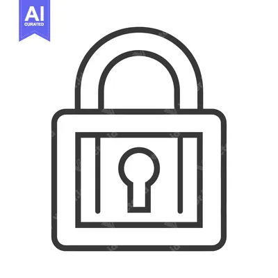Aset premium populer: A simple line drawing of a closed padlock