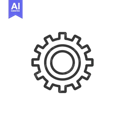 Aset desain premium: A Simple Line Drawing of a Cogwheel