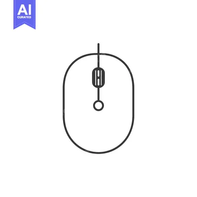 A Simple Line Drawing of a Computer Mouse