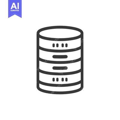A simple line drawing of a database server icon
