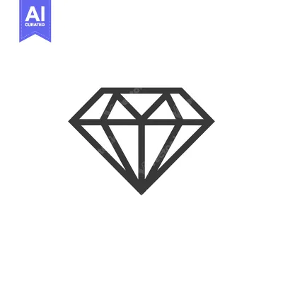 Aset desain premium: A Simple Line Drawing of a Diamond