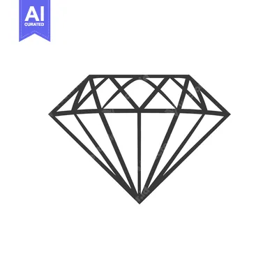 A Simple Line Drawing of a Diamond