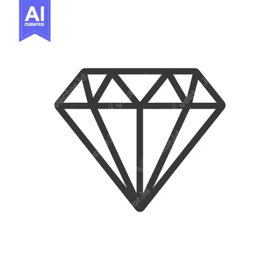Aset desain premium: A Simple Line Drawing of a Diamond