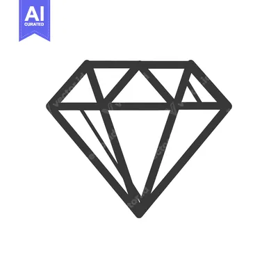 Aset premium populer: A simple line drawing of a diamond