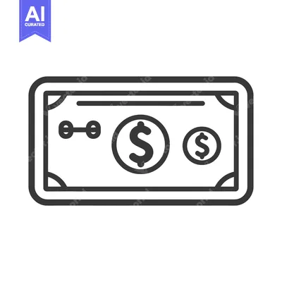 A Simple Line Drawing of a Dollar Bill