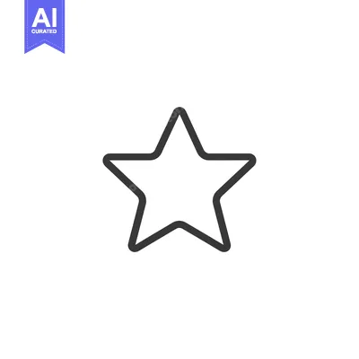 Aset desain premium: A Simple Line Drawing of a Five-Pointed Star