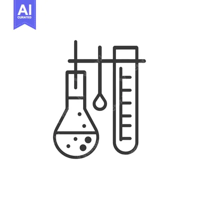 A Simple Line Drawing of a Flask, a Dropper, and a Graduated Cylinder