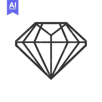 Aset premium populer: A simple line drawing of a geometric diamond shape