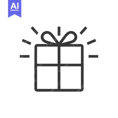 Popular premium asset: A Simple Line Drawing of a Gift Box with a Bow