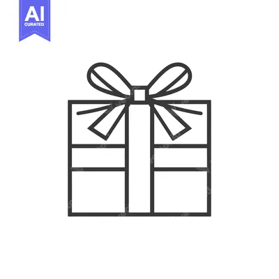 Aset premium populer: A Simple Line Drawing of a Gift Box with a Bow