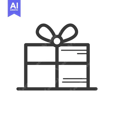 Popular premium asset: A Simple Line Drawing of a Gift Box with a Bow