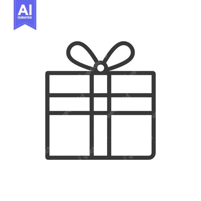 Aset premium populer: A Simple Line Drawing of a Gift Box with a Bow