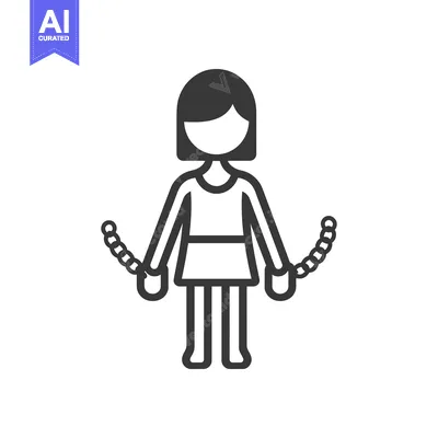 Popular premium asset: A Simple Line Drawing of a Girl with Chains on Her Wrists