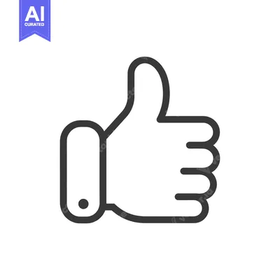 Aset premium populer: A simple line drawing of a hand giving a thumbs up gesture