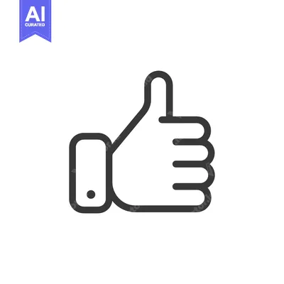 Aset premium populer: A simple line drawing of a hand giving a thumbs up gesture