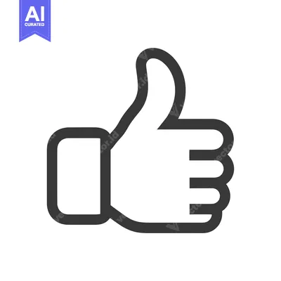 Premium design asset: A simple line drawing of a hand giving a thumbs up gesture.